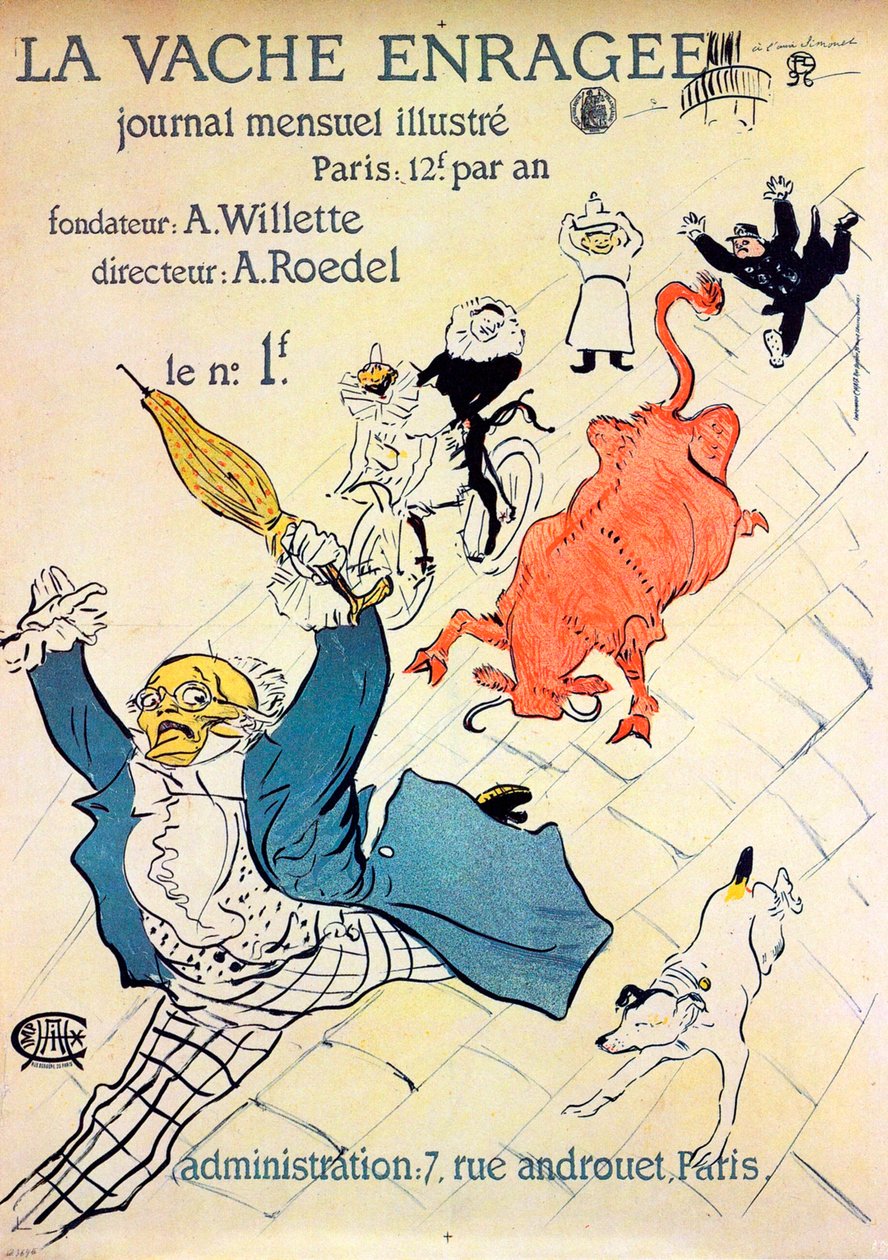 Den gale ko, 1896. af Henri de Toulouse Lautrec