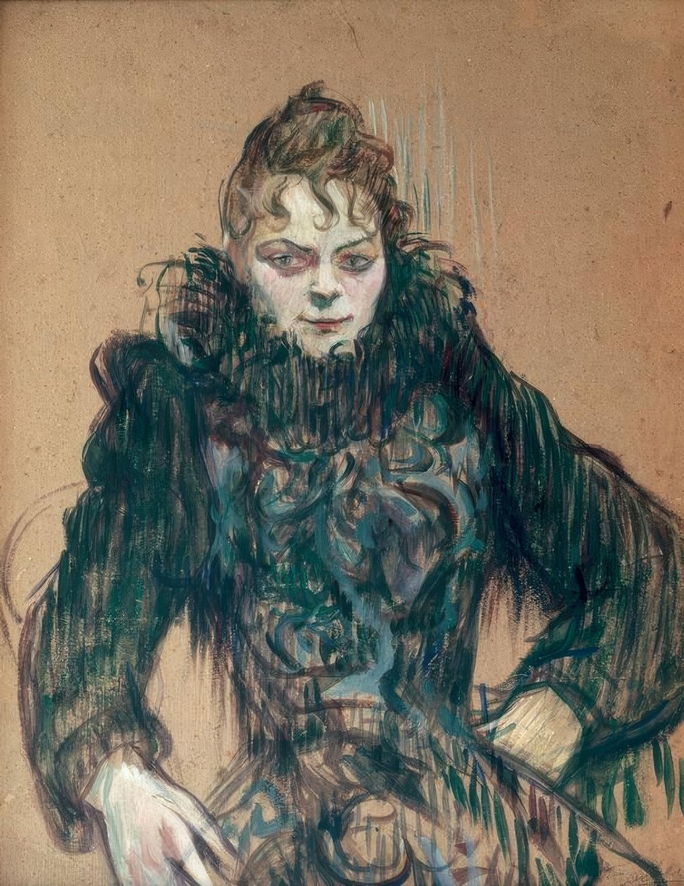Kvinden med den sorte boa af Henri de Toulouse Lautrec