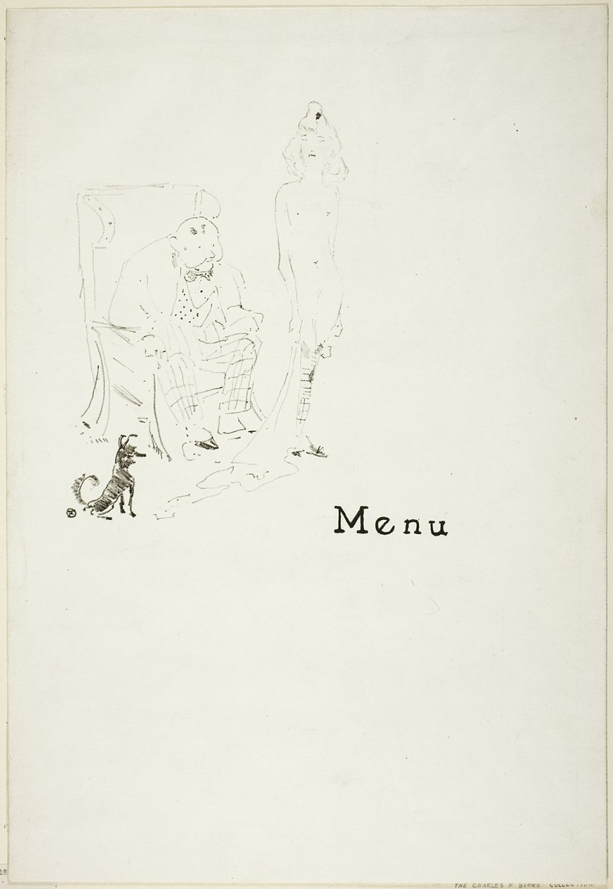 Den nøgne pige: Menu af Henri de Toulouse Lautrec
