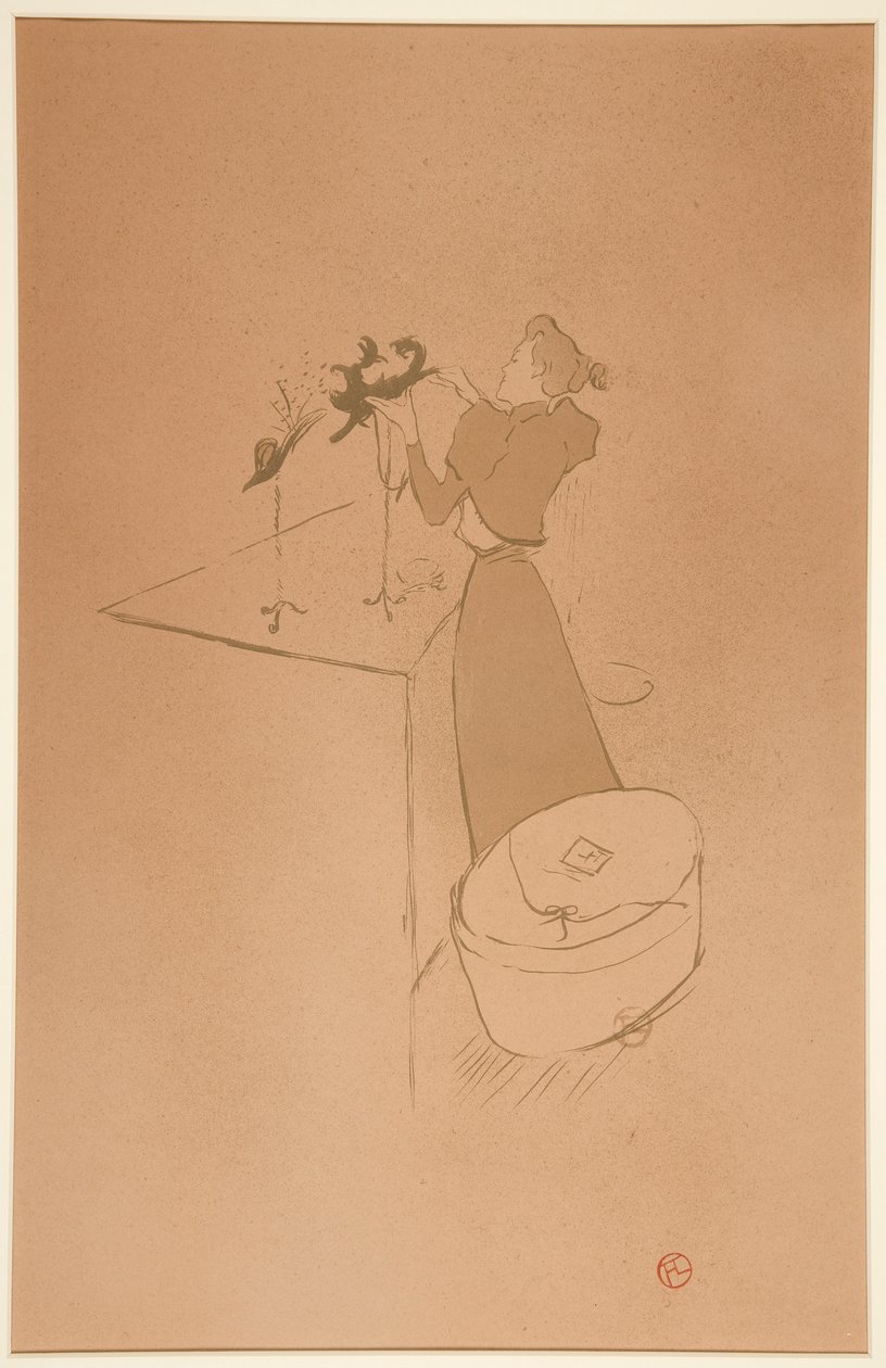 La modiste, Ren?e Vert (The Milliner, Ren?e Vert) af Henri de Toulouse Lautrec