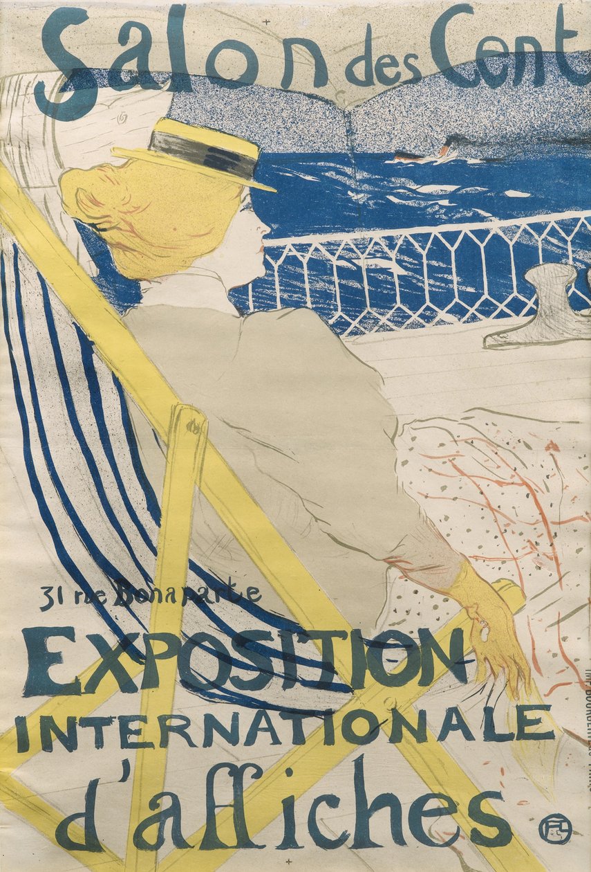 La passagere du 54 - Promenade en yacht Salon des Cent af Henri de Toulouse Lautrec
