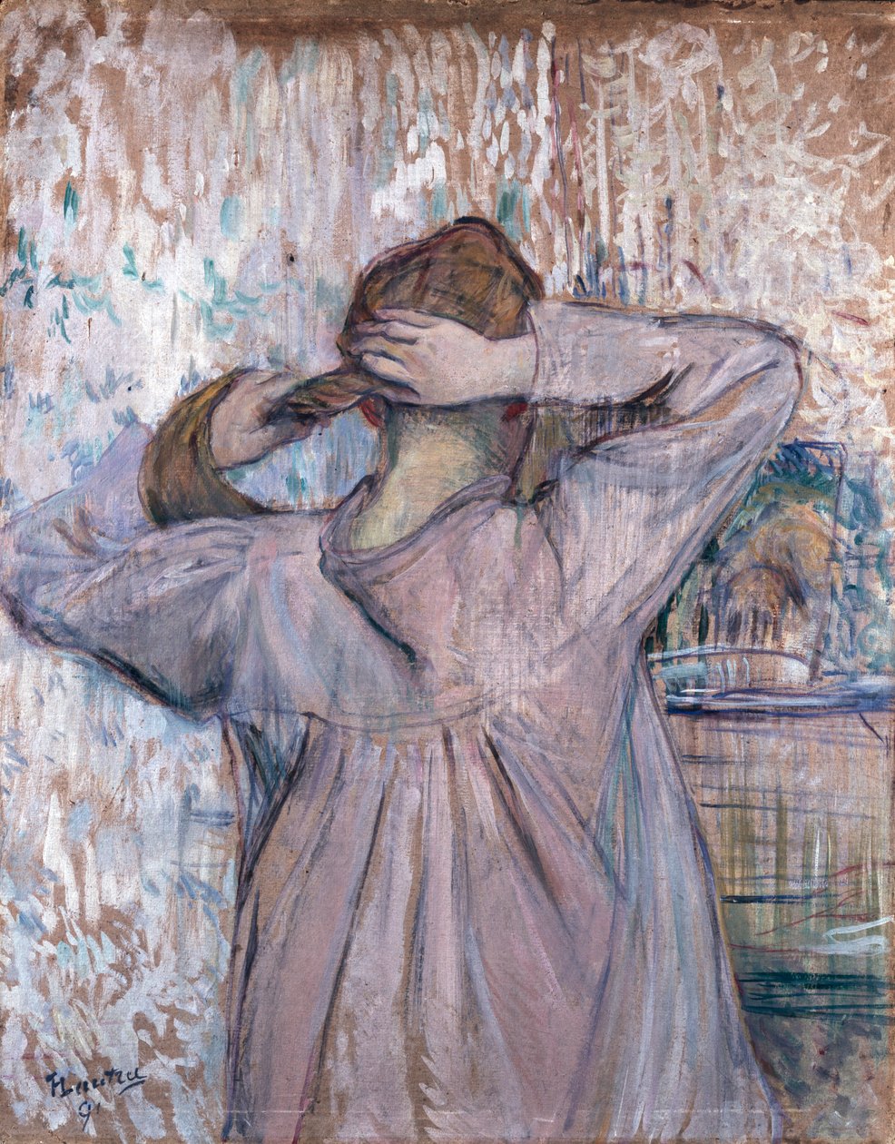 Toilettet Den der reder sit hår, 1891 af Henri de Toulouse Lautrec