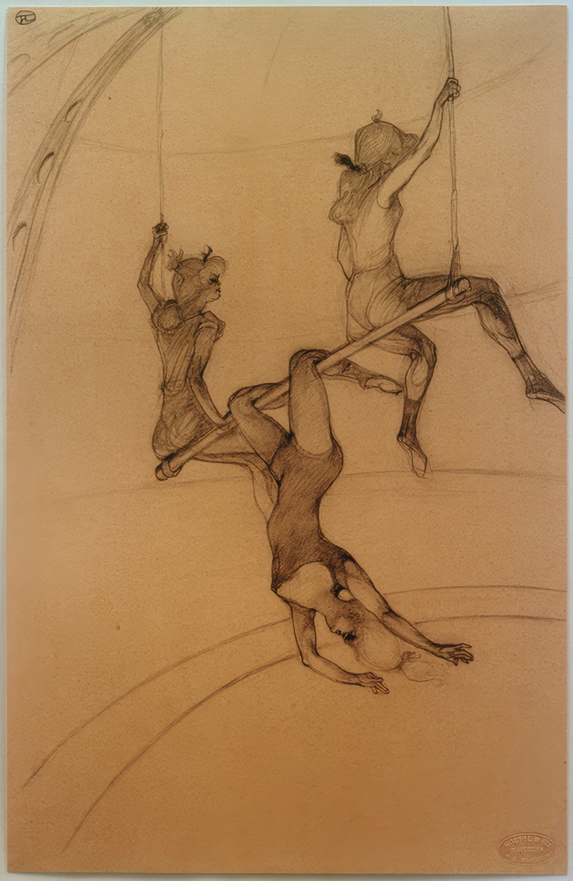 Den flyvende trapez af Henri de Toulouse Lautrec