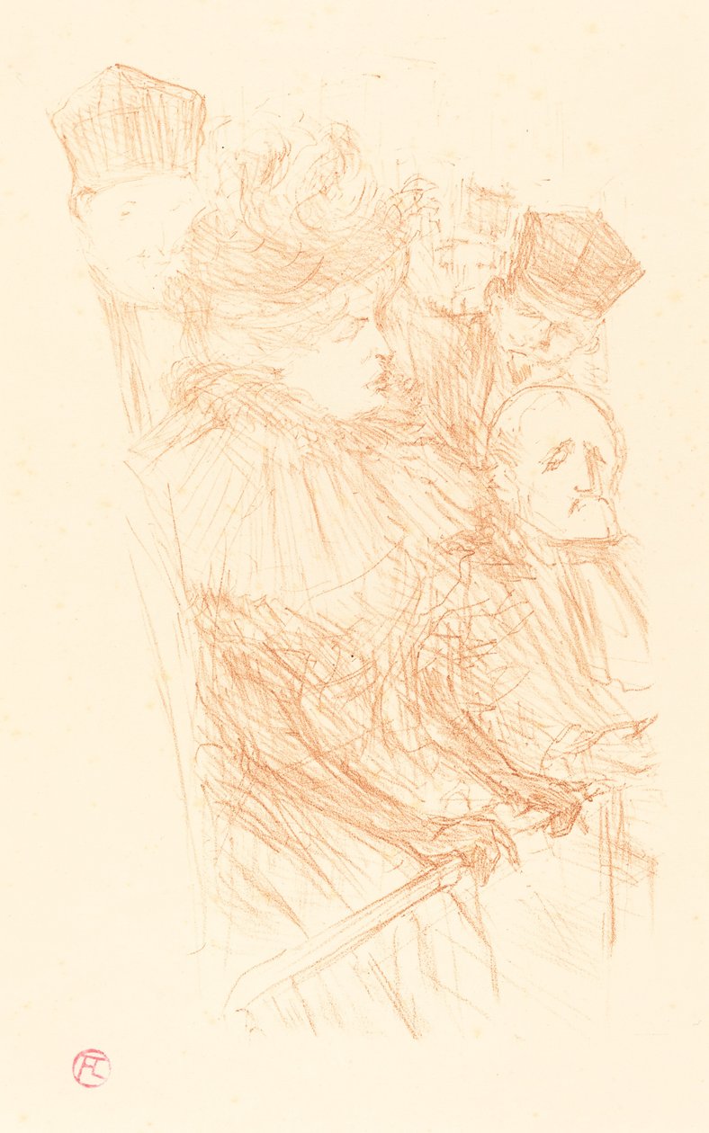 Lebaudy Retssagen - Vidnesbyrd om Mlle. Marsy Lebaudy Retssagen - Afsættelse af Mlle. Marsy, 1896. af Henri de Toulouse Lautrec