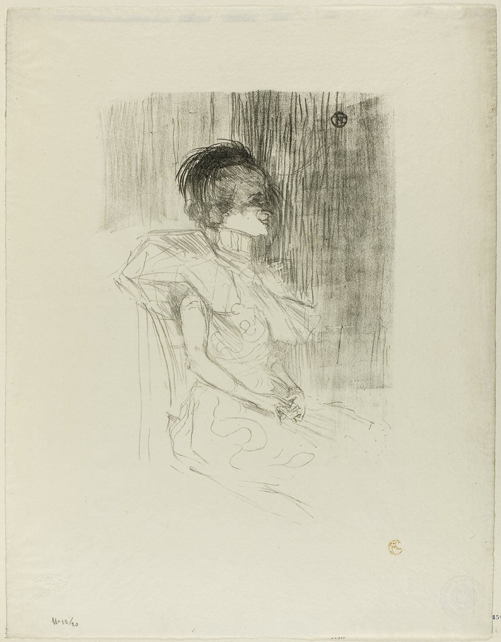 Långiver siddende af Henri de Toulouse Lautrec