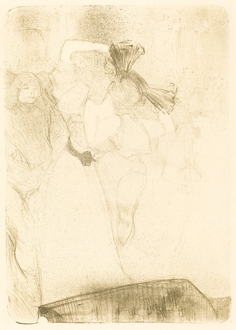 Lender from the Back Dancing the Bolero in Chilperic Lender de dos, dansant le boléro..., 1895. af Henri de Toulouse Lautrec
