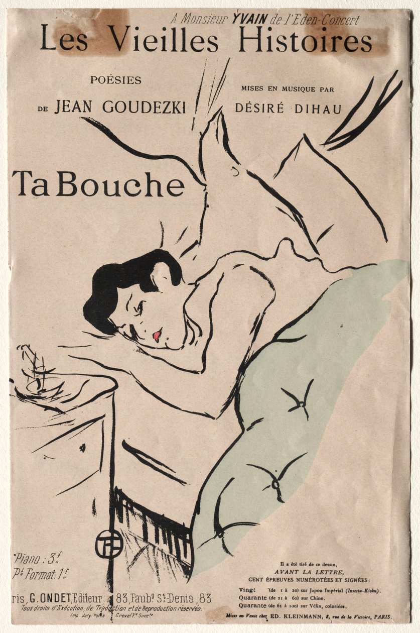De gamle historier: din mund, 1893. af Henri de Toulouse Lautrec