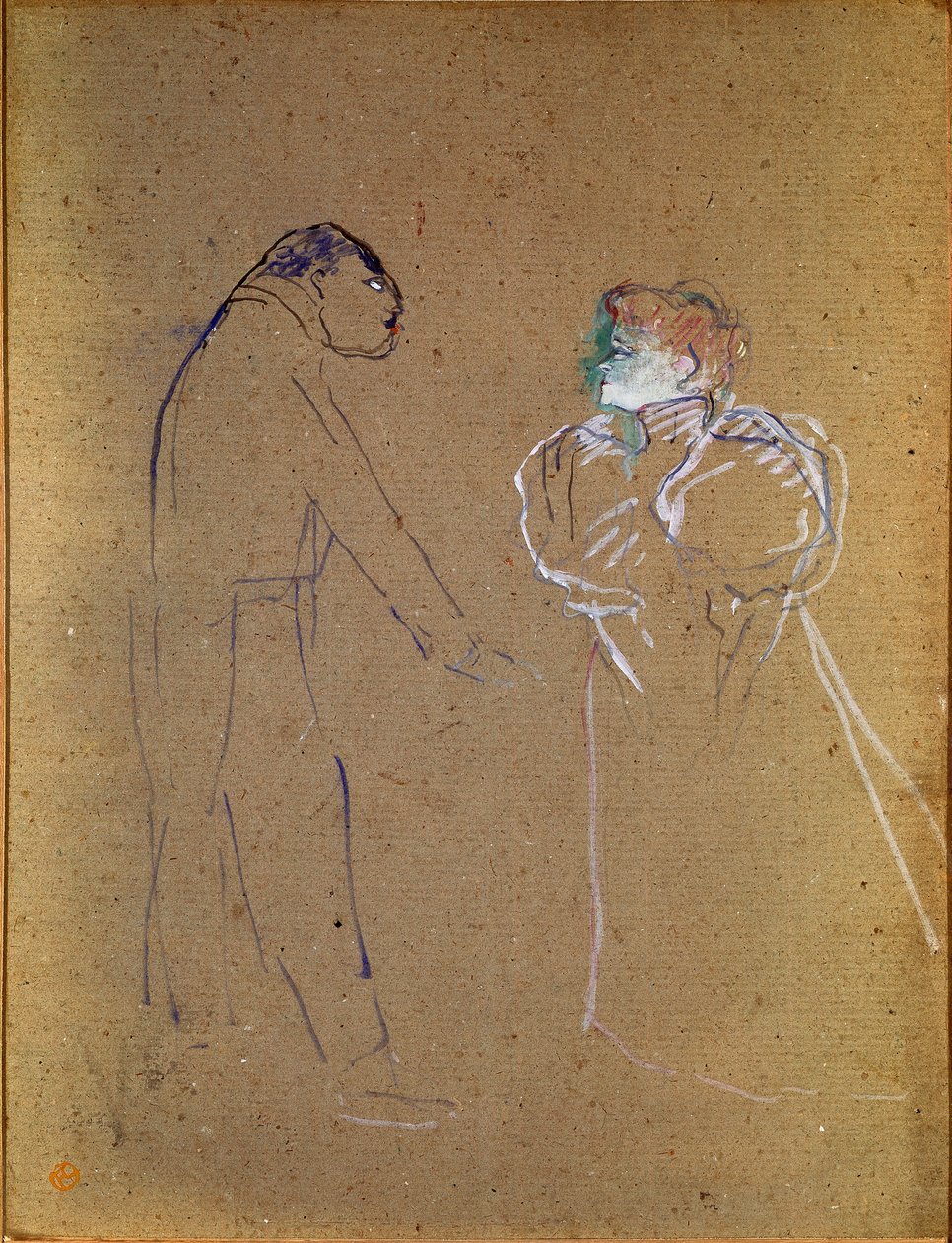 Lucien Germain Guitry (1860-1925) og Jeanne Granier. Tegning af Henri de Toulouse-Lautrec (Toulouse Lautrec af Henri de Toulouse Lautrec