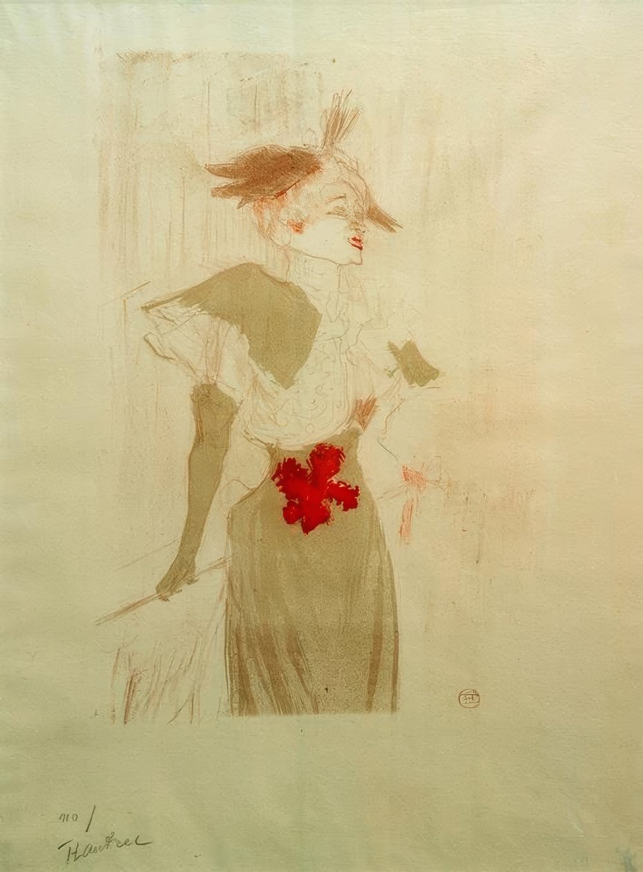 Miss Marcelle Lender, stående af Henri de Toulouse Lautrec