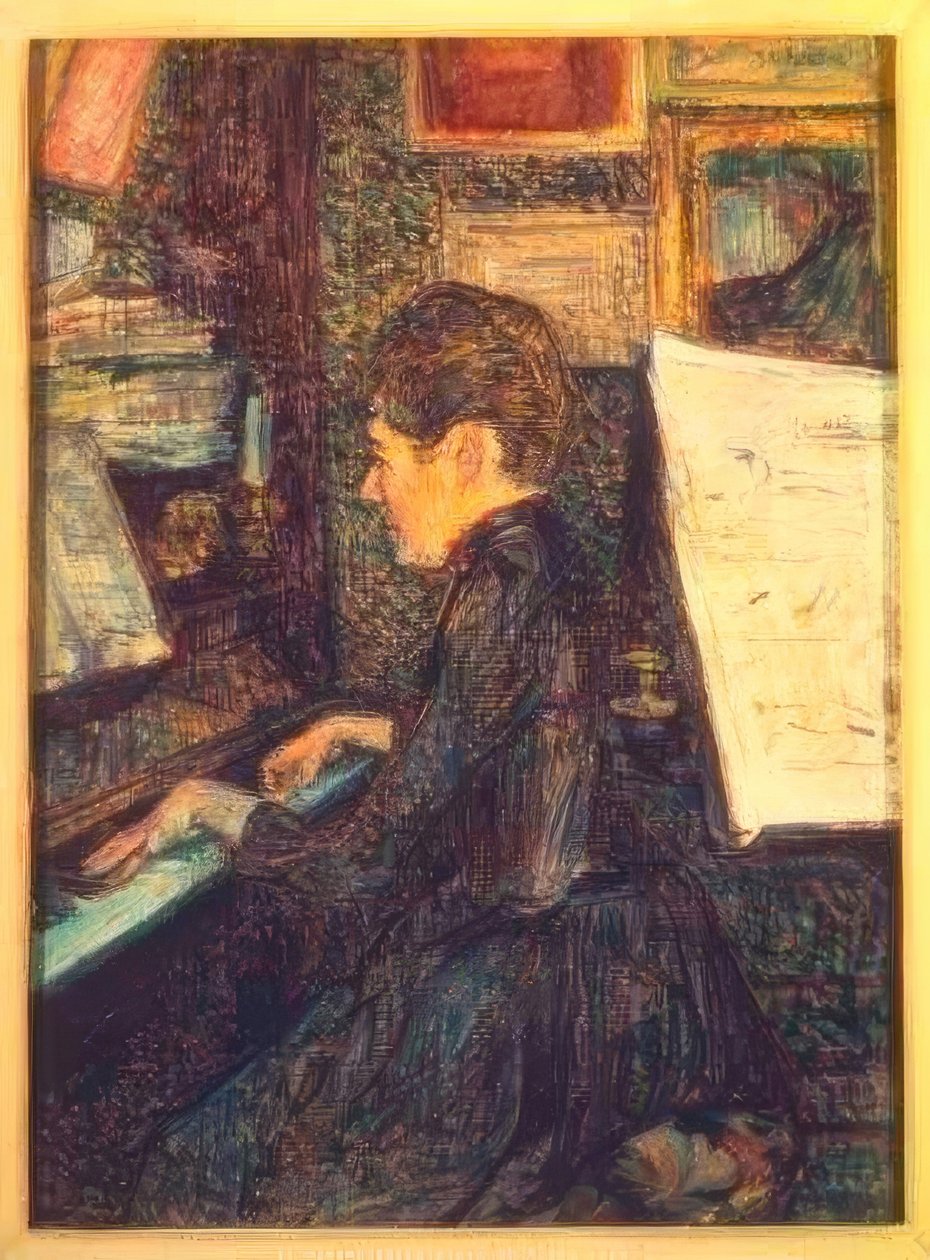 Frøken Marie Dihau ved klaveret af Henri de Toulouse Lautrec