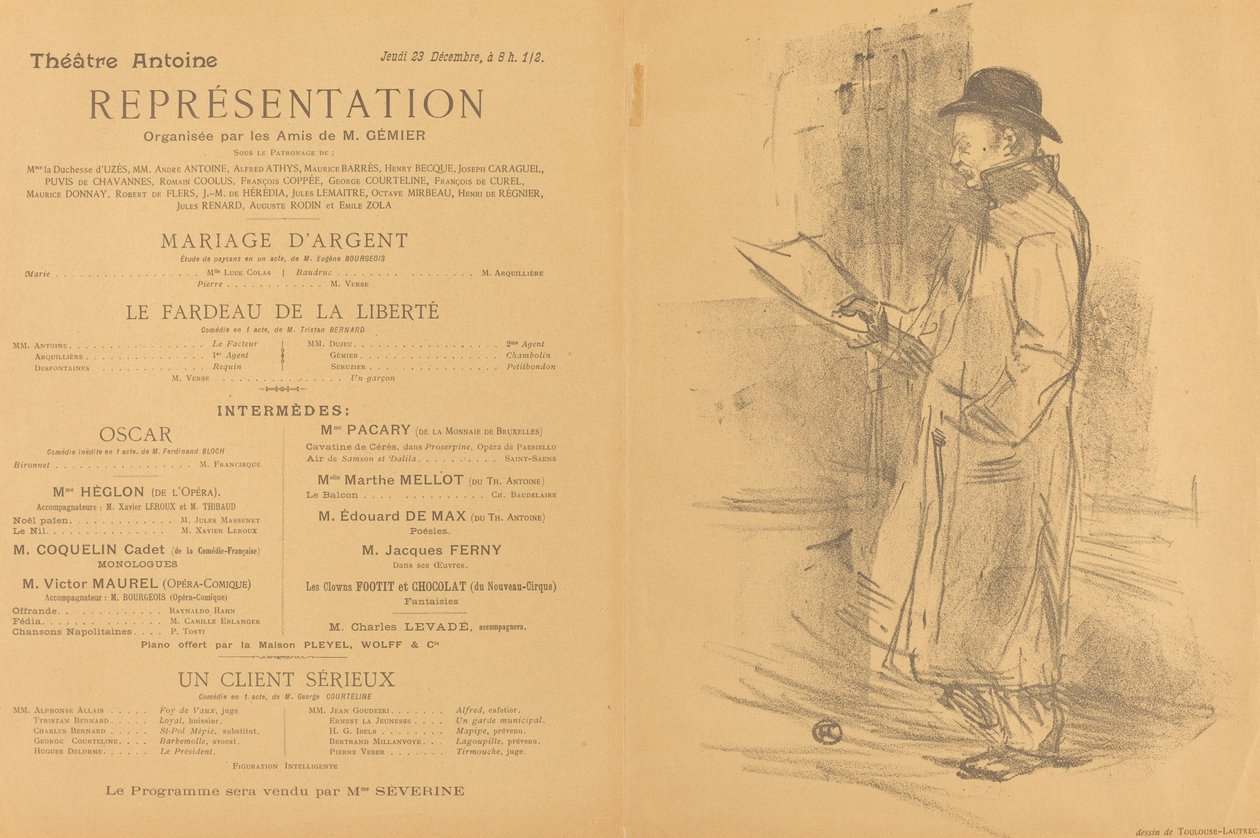 Sølvbryllup; Frihedens byrde; En seriøs klient [foran] af Henri de Toulouse Lautrec