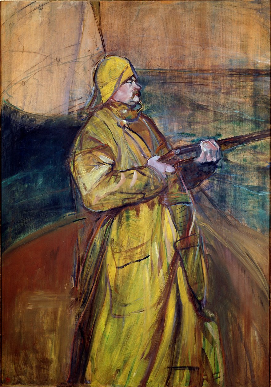 Maurice Joyant i Somme-bugten. Maurice Joyant (1866-1930), forfatter og gallerist med voks og haglgevær. Maleri af Henri de Toulouse-Lautrec (Toulouse Lautrec af Henri de Toulouse Lautrec