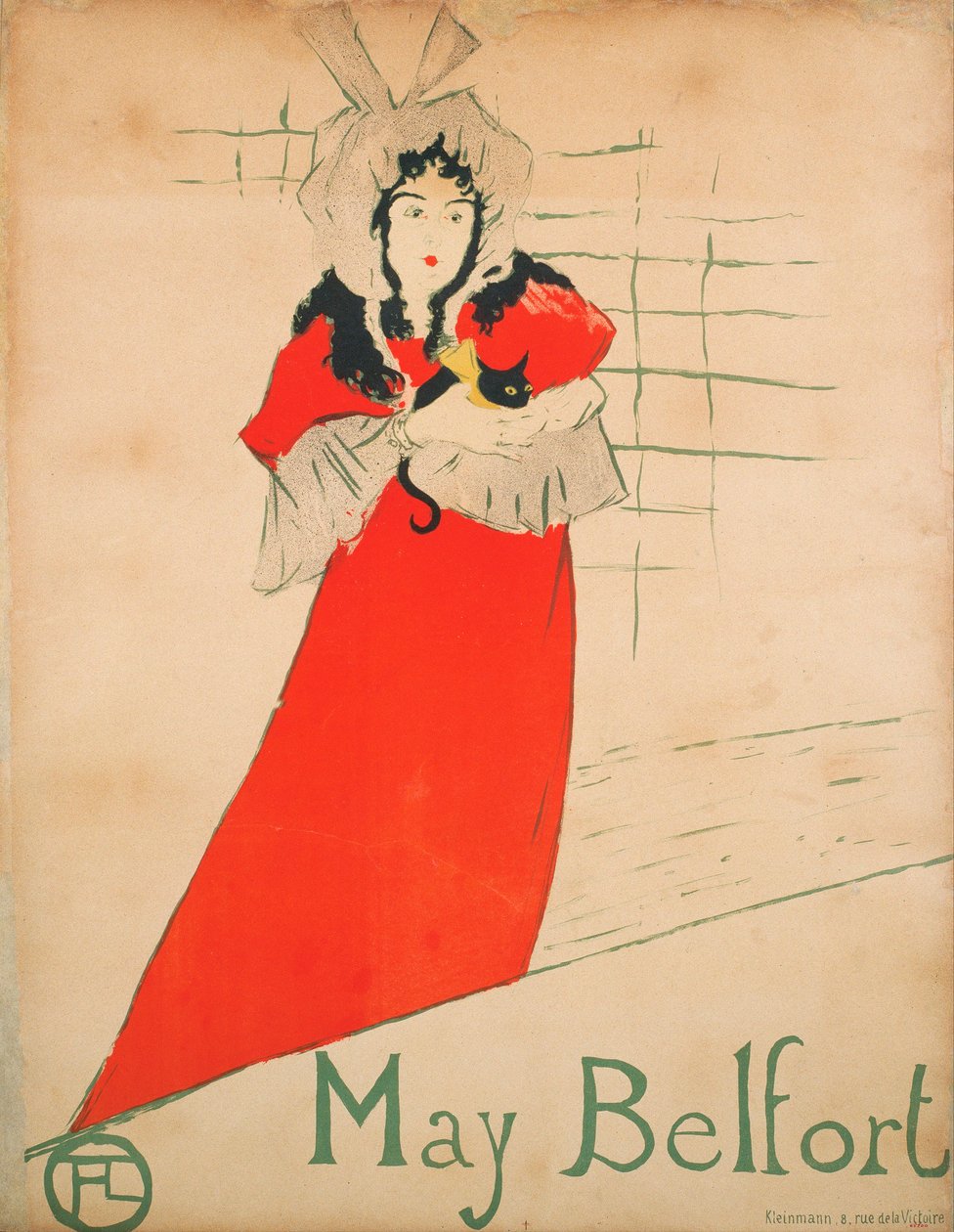 May Belfort (nee May Egan) (Plakat) - Værk af Henri de Toulouse Lautrec (Toulouse-Lautrec) (1864-1901) - 1895 - Farvelitografi - 80x62 - Museu Nacional d