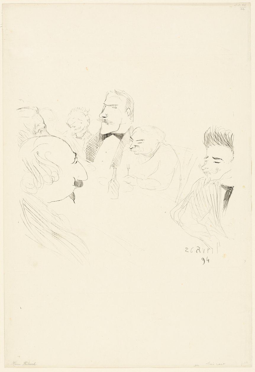 Menukort til Adrien Hébrard af Henri de Toulouse Lautrec