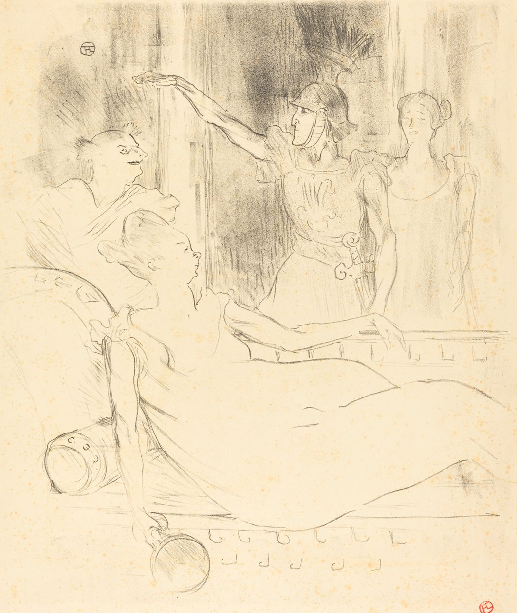 Mme Simon-Girard, Brasseur og Guy i "La belle Helene" af Henri de Toulouse Lautrec