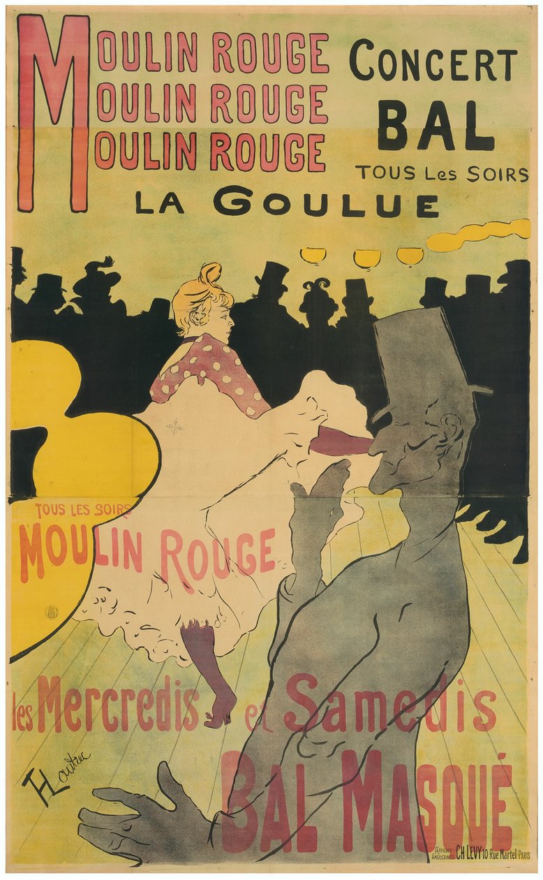 Moulin Rouge, La Goulue af Henri de Toulouse Lautrec