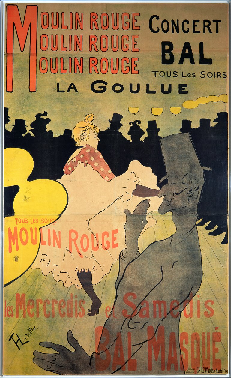 Moulin Rouge: La Goulue, 1891 af Henri de Toulouse Lautrec
