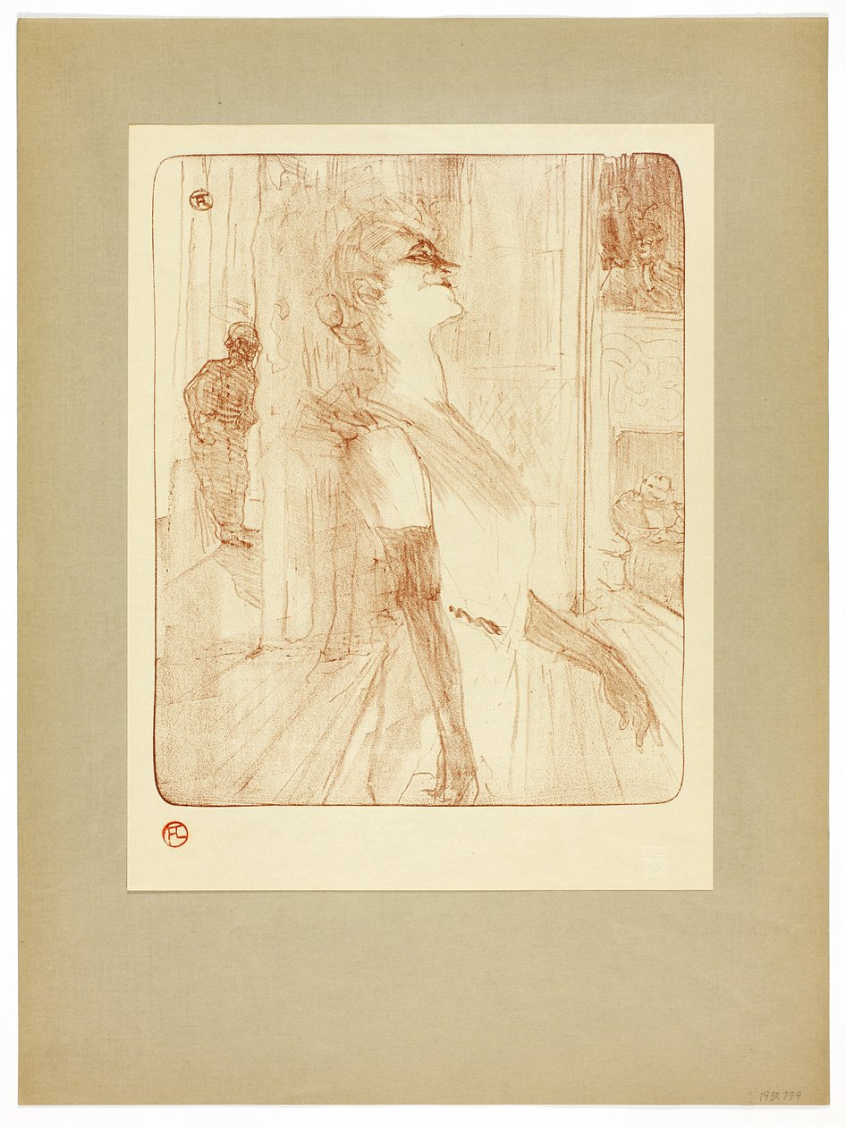På scenen, plade en fra Yvette Guilbert af Henri de Toulouse Lautrec