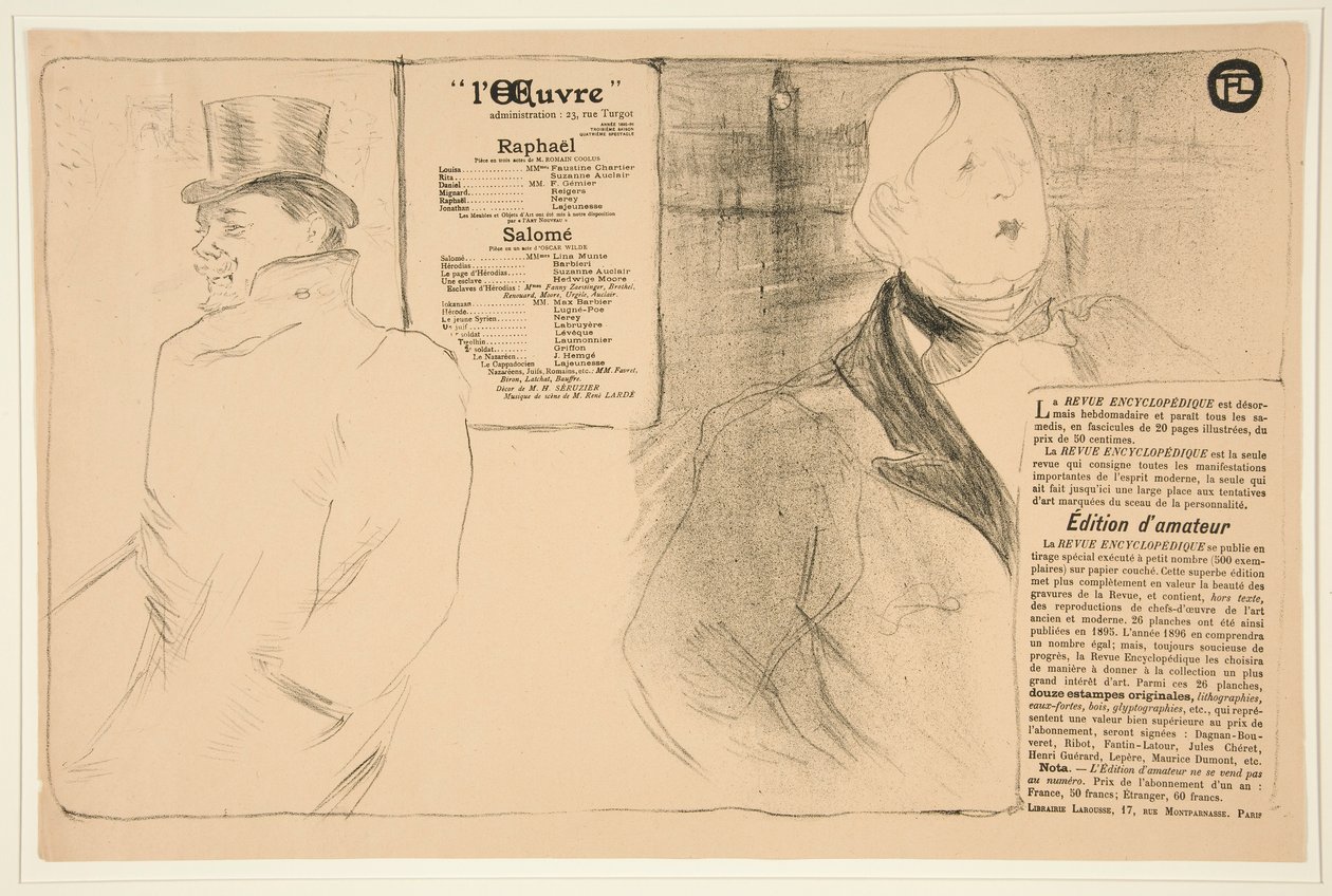 Oscar Wilde og Romain Coolus (Oscar Wilde og Romain Coolus) af Henri de Toulouse Lautrec