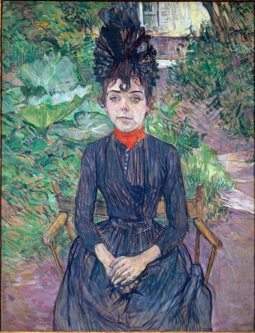 Portræt af Justine Dieuhl - olie på pap af Henri de Toulouse Lautrec