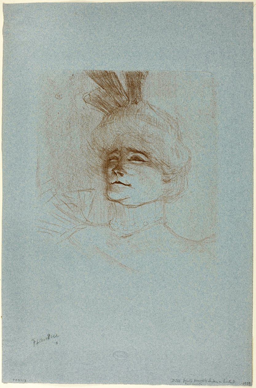 Portræt af Mademoiselle Marcelle Lender, trekvart billede af Henri de Toulouse Lautrec
