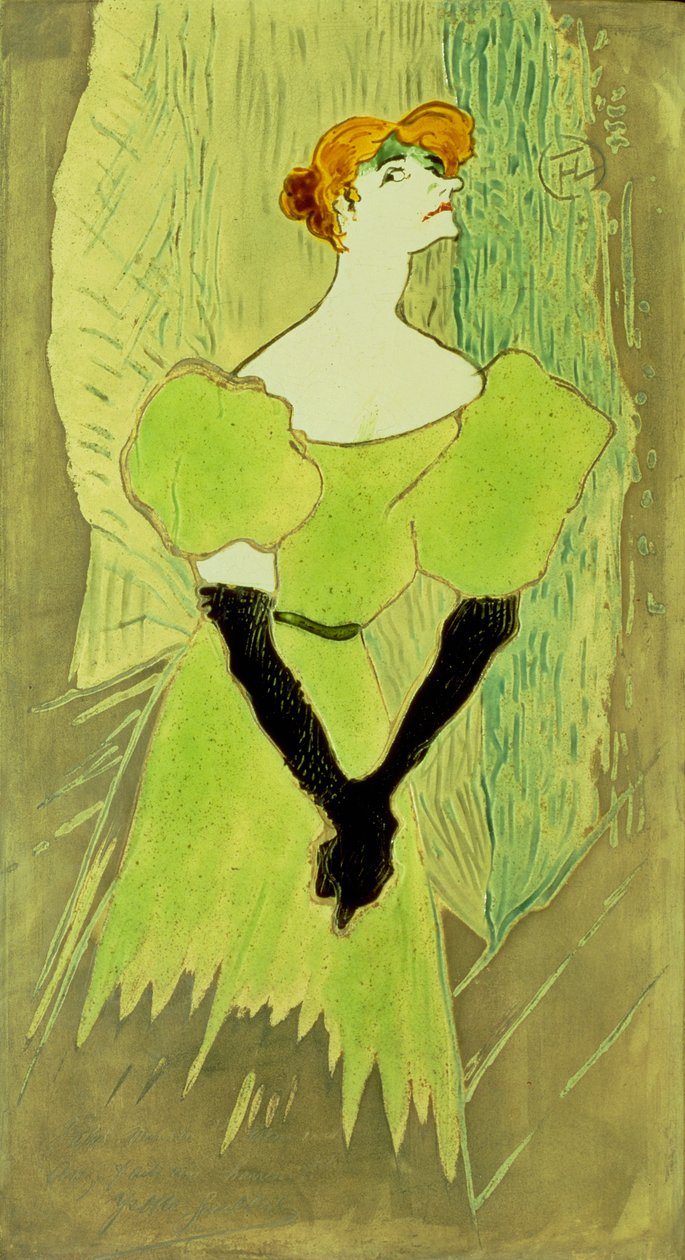Portræt af Yvette Guilbert af Henri de Toulouse Lautrec
