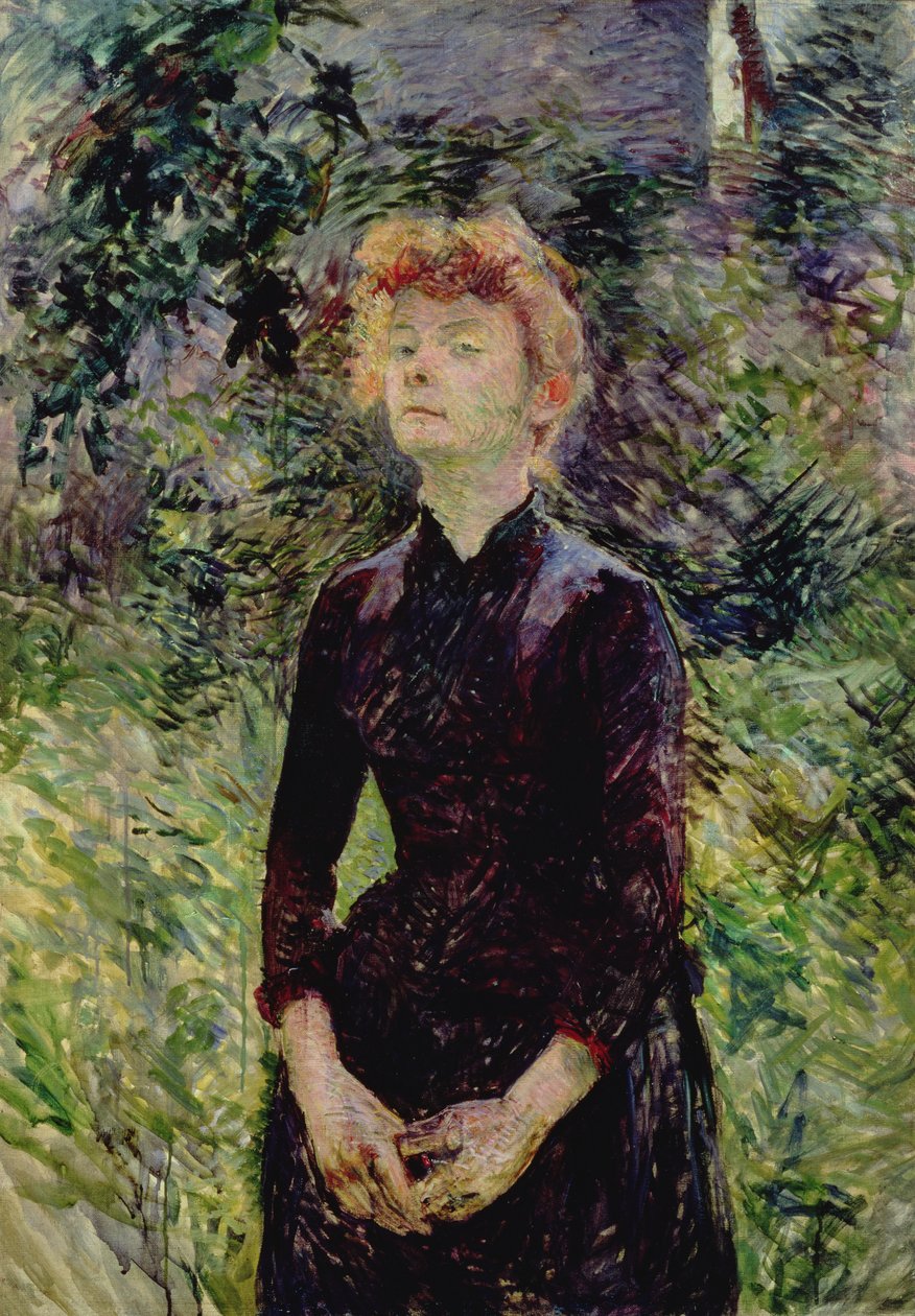 Portræt af en kvinde, muligvis den franske komedienne Yvette Guilbert (ca. 1869-1944), 1888 af Henri de Toulouse Lautrec