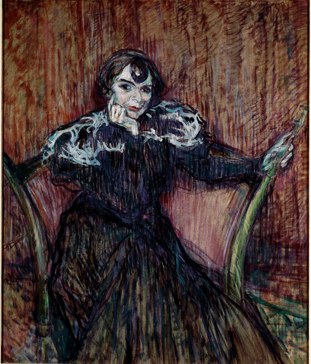 Portræt af skuespillerinde Berthe Bady. Maleri af Henri de Toulouse-Lautrec (Toulouse Lautrec af Henri de Toulouse Lautrec