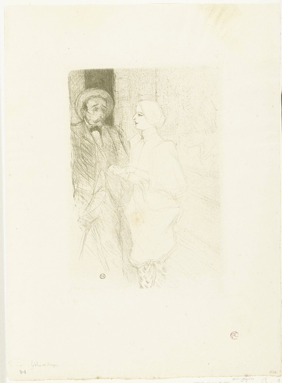 Portret af skuespillerne Léonie Yahne i Henri Mayer i toneelstuk Age Difficult Yahne og Mayer i svær alder af Henri de Toulouse Lautrec