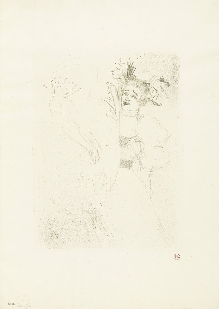 Portret af skuespillerinde Marcelle Lender i operaen Chilpéric Långiver forfra i Chelpéric af Henri de Toulouse Lautrec