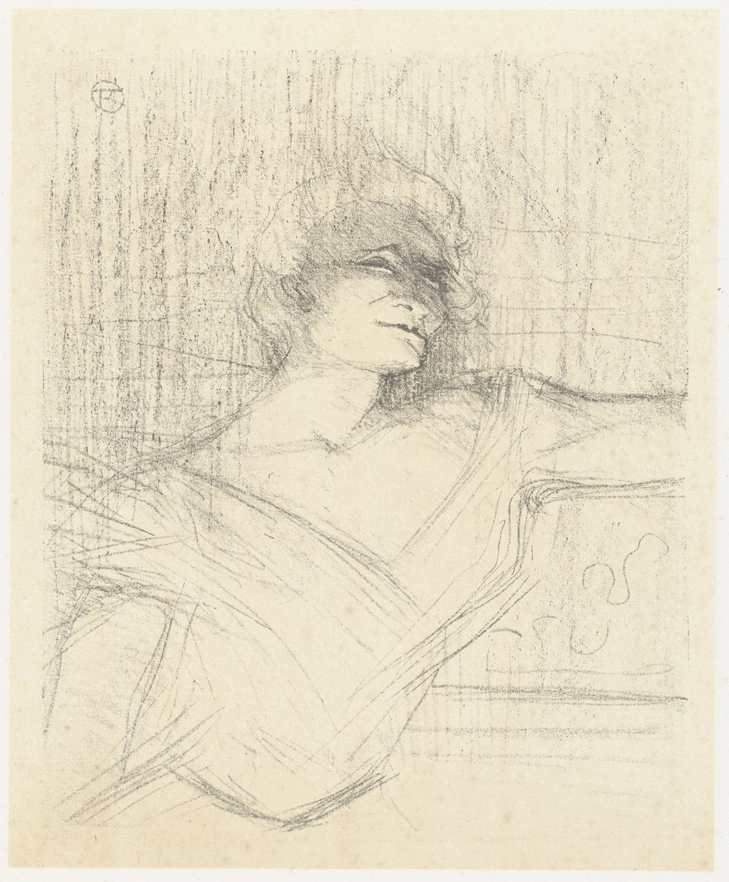 Portret van skuespillerinden Yvette Guilbert i Dans la Glu Yvette Guilbert I Glu Yvette Guilbert: Engelsk serie (serietitel) af Henri de Toulouse Lautrec