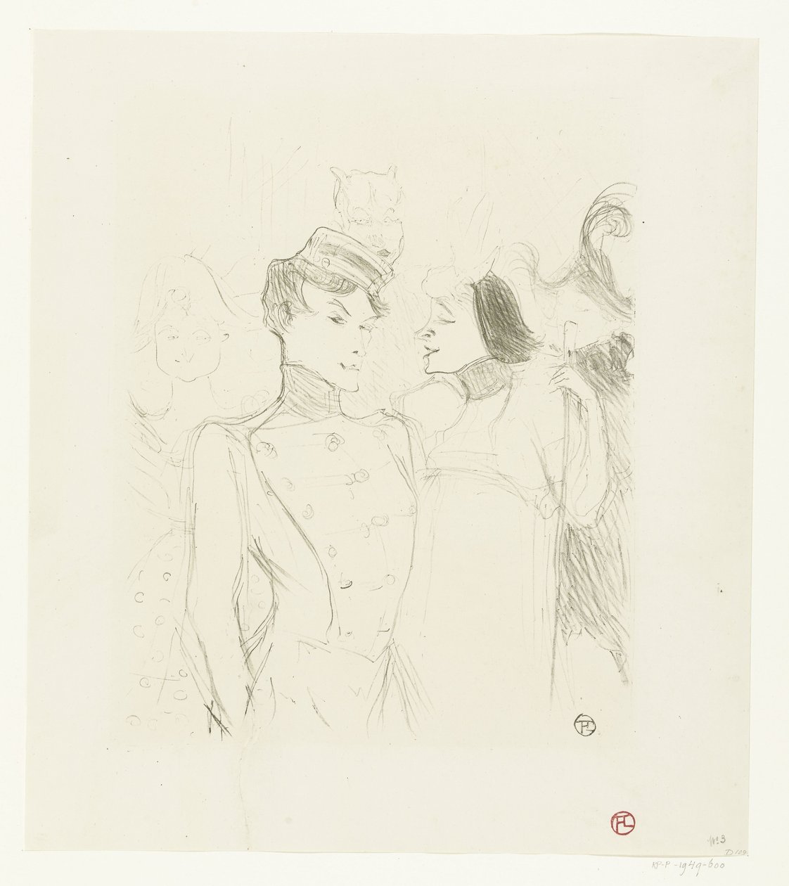 Portræt af skuespillerinderne Marcelle Lender og Eve Lavallière i en revy i Théâtre des Variétés Lender og Lavalliere af Henri de Toulouse Lautrec