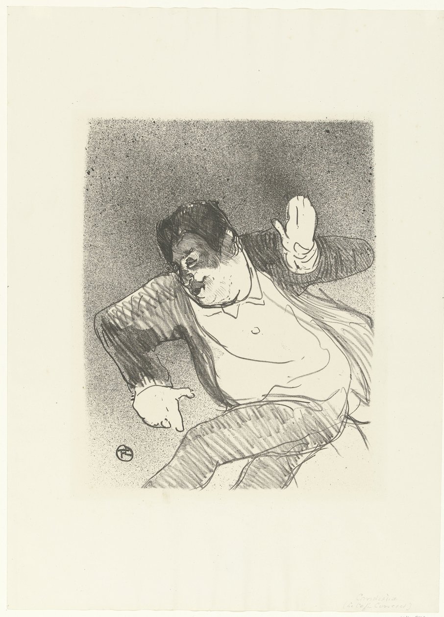 Portret van komiek Caudieux danser i Petit Casino Caudieux Petit Casino Koncertcafeen (serietitel) af Henri de Toulouse Lautrec
