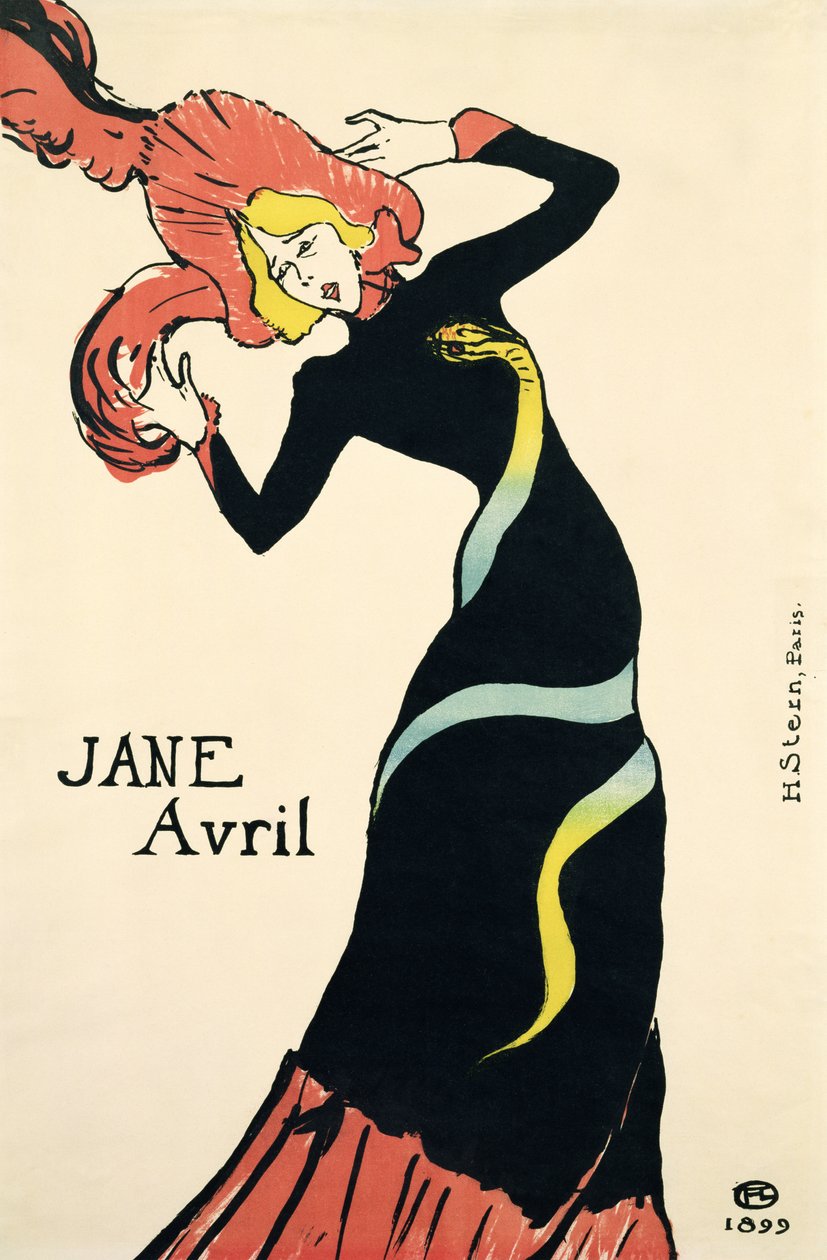 Plakat for Jane Avril, 1899 af Henri de Toulouse Lautrec