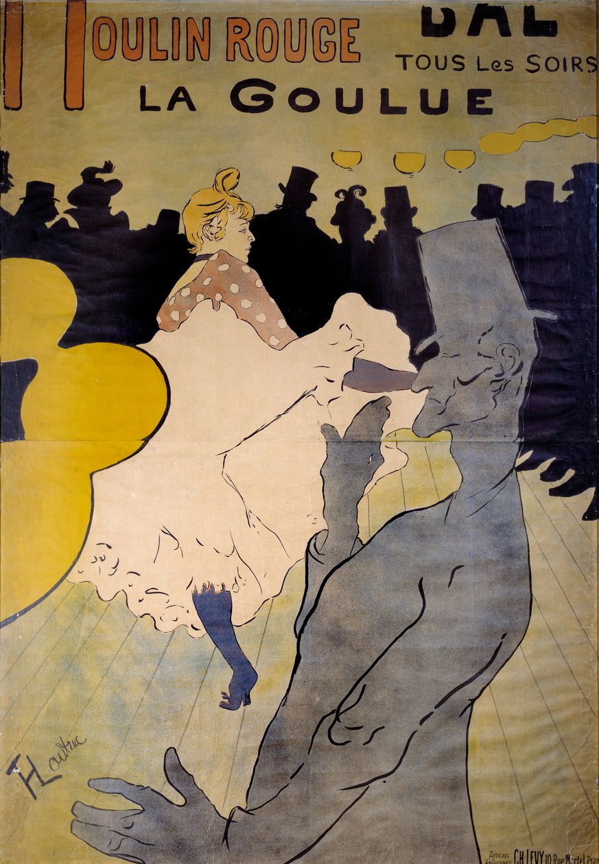 Plakat for kabareten "La goulue"" i Moulin Rouge. Tegning af Henri de Toulouse Lautrec (1864-1901) 1891 Bruxelles, Musee Ixelles af Henri de Toulouse Lautrec