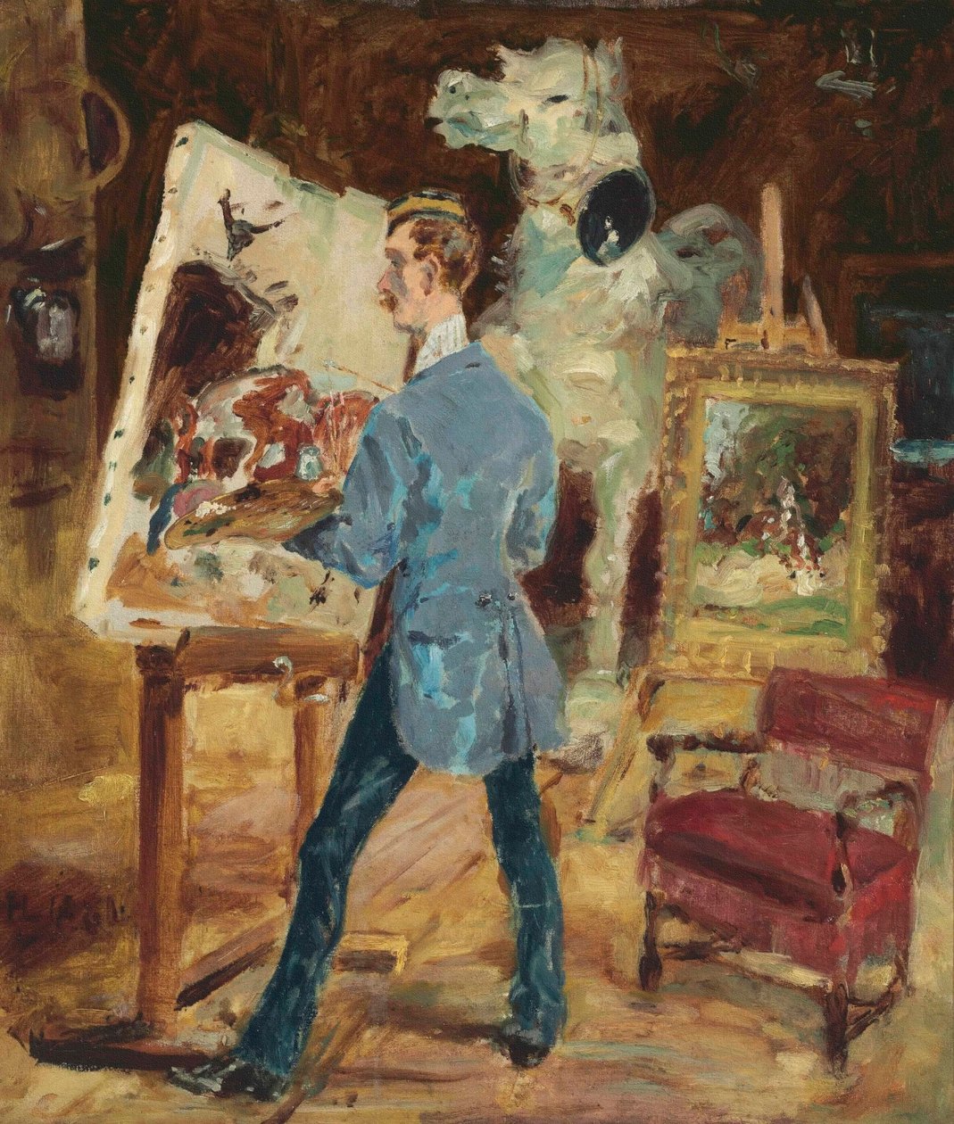 Princeteau i sit atelier; Princeteau i sit atelier, 1881 af Henri de Toulouse Lautrec