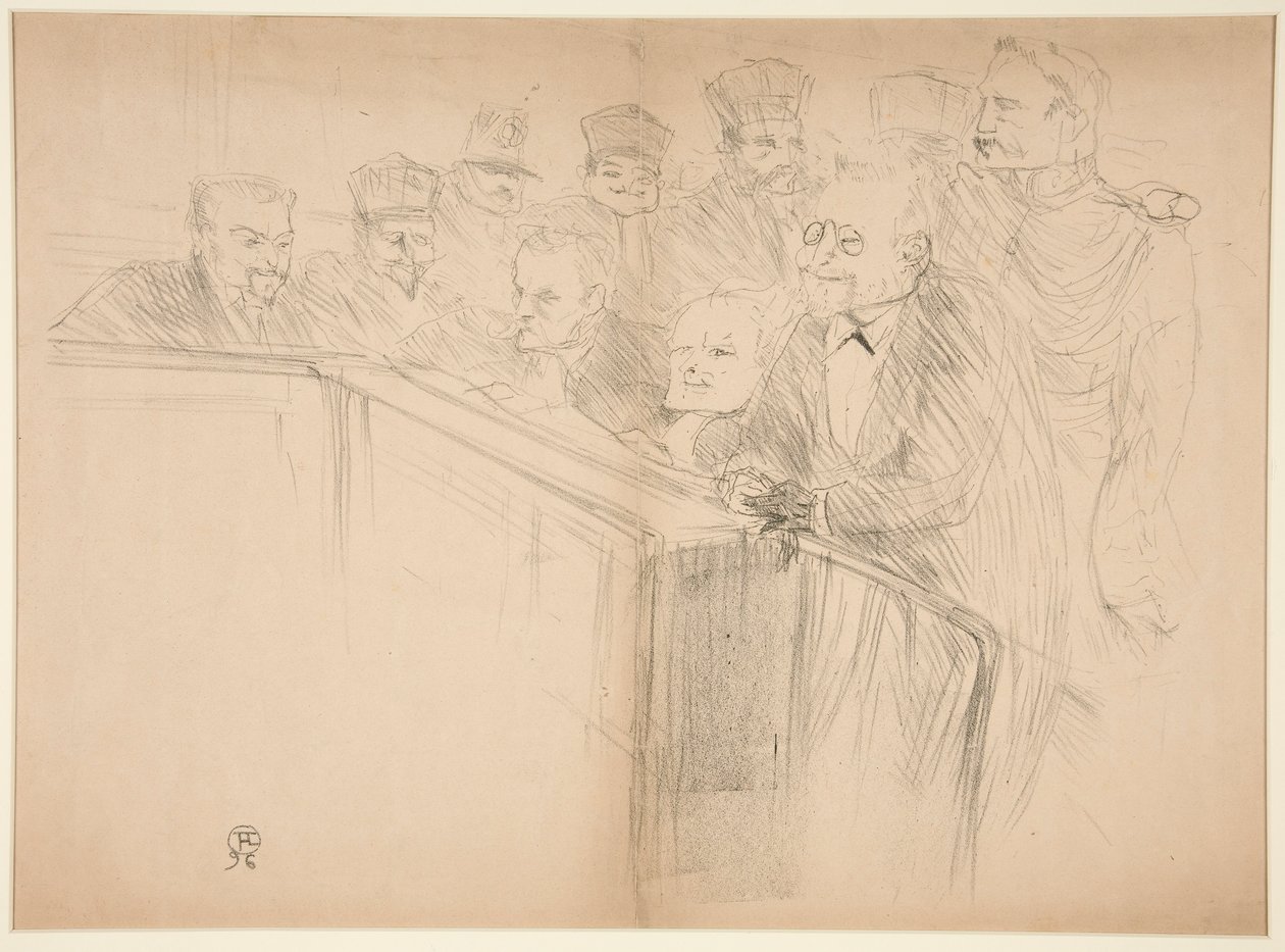 Proc?s Arton, premi?re planche (The Arton Trial, første plade) af Henri de Toulouse Lautrec
