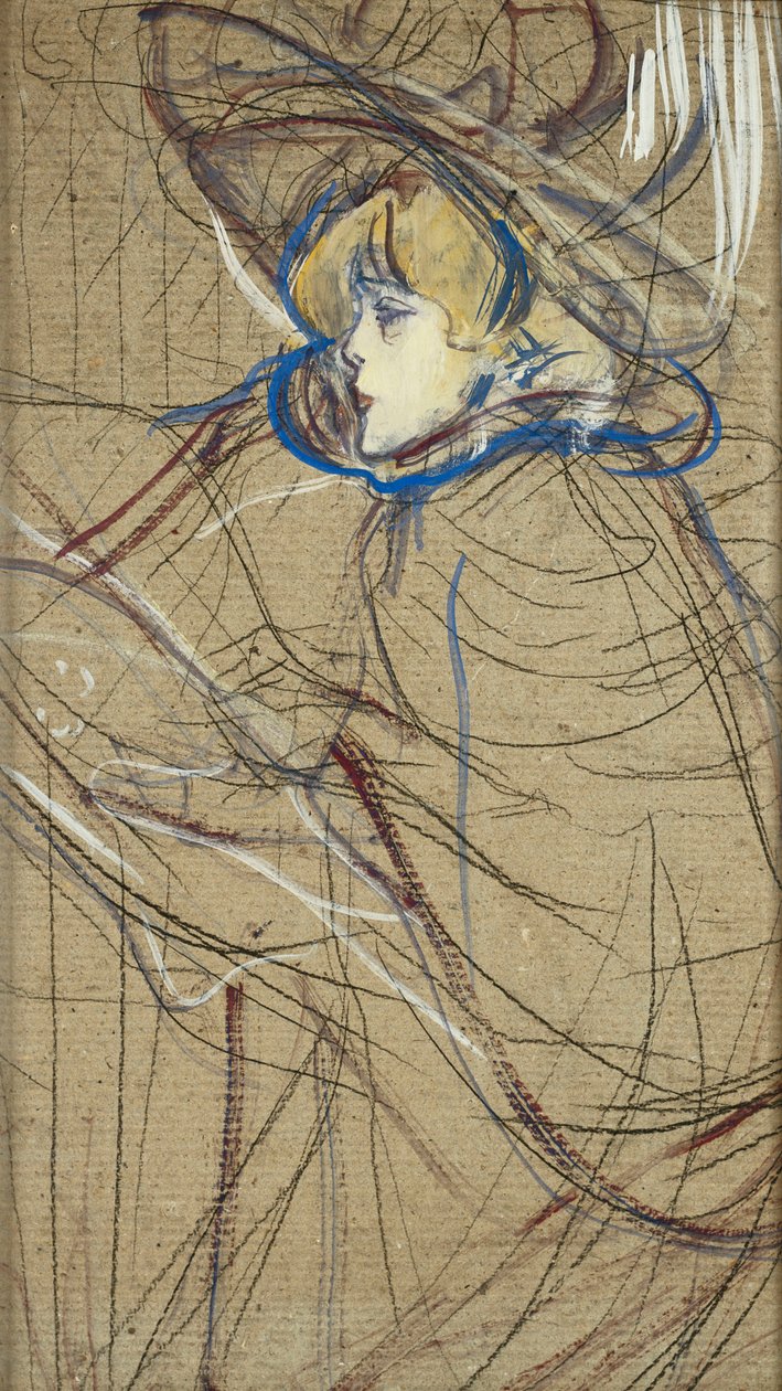 Kvindeprofil: Jane April; Kvindens profil: Jane Avril, 1893 af Henri de Toulouse Lautrec