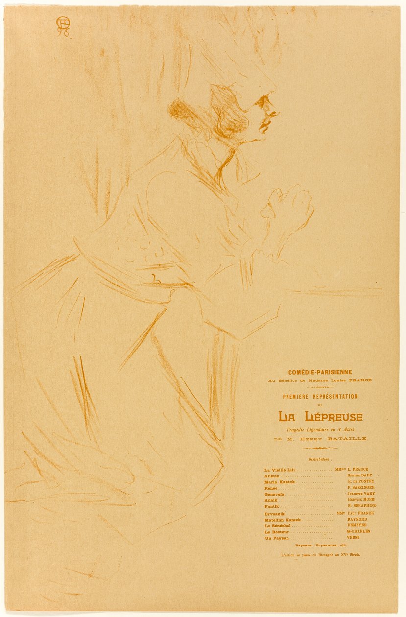 Program for La Lépreuse af Henri de Toulouse Lautrec