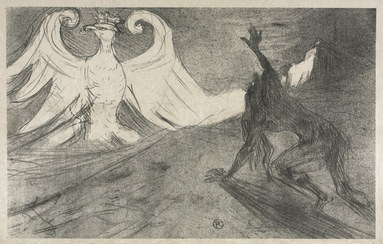 Projekt for Frontispice til: Ved foden af ​​Sinai, 1898. af Henri de Toulouse Lautrec