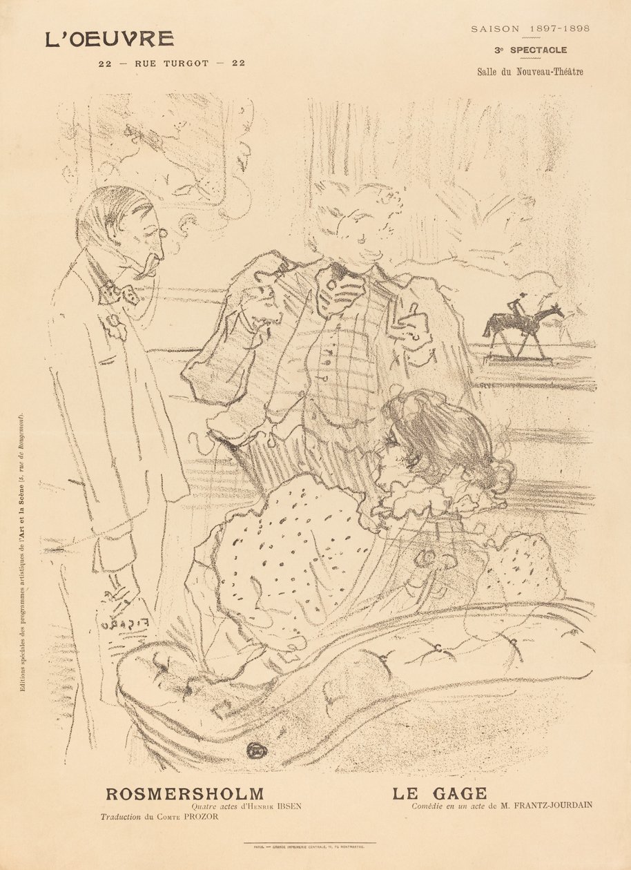 Rosmersholm, Le Gage, 1897. af Henri de Toulouse Lautrec