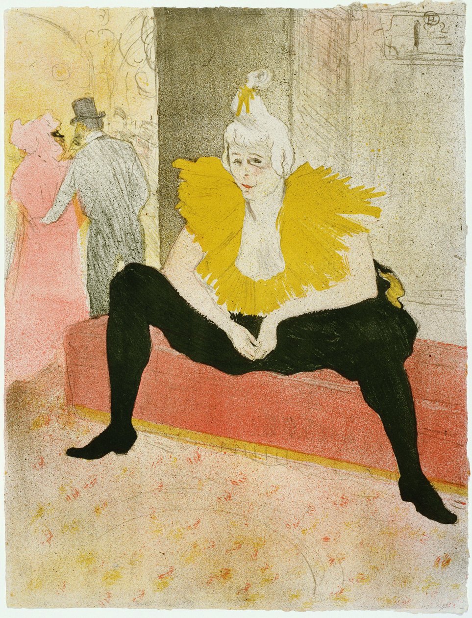 Siddende klovne (Mademoiselle Cha-u-ka-o) - Oeuvre de Henri de Toulouse Lautrec (Toulouse-Lautrec) (1864-1901) Farvelitografi 1896 (c) Museum of Modern Art, New York 52x40,3 af Henri de Toulouse Lautrec