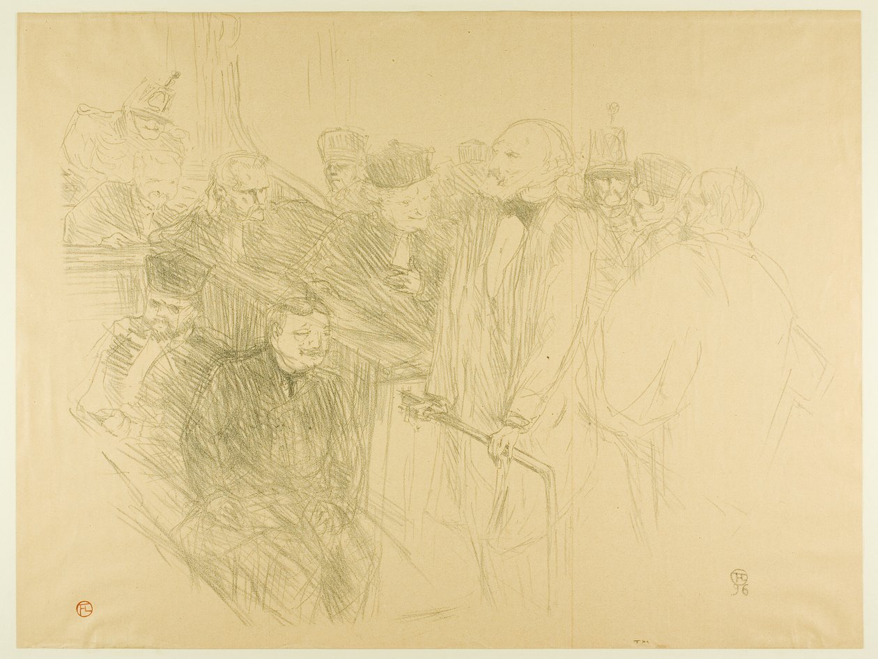 The Arton Trial, Ribot Giving Evidence (anden plade) af Henri de Toulouse Lautrec