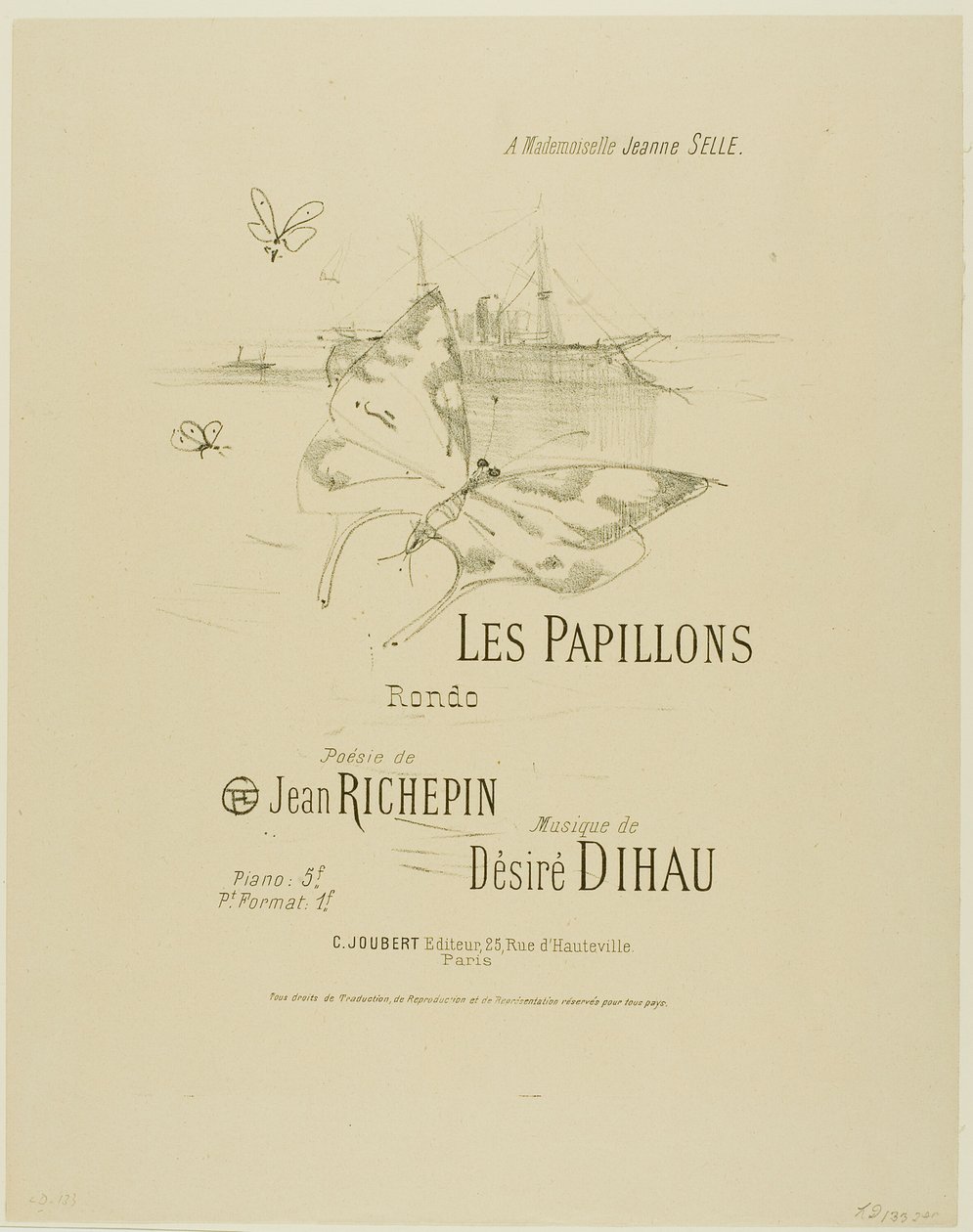 Sommerfuglene, fra Melodier af Désiré Dihau af Henri de Toulouse Lautrec
