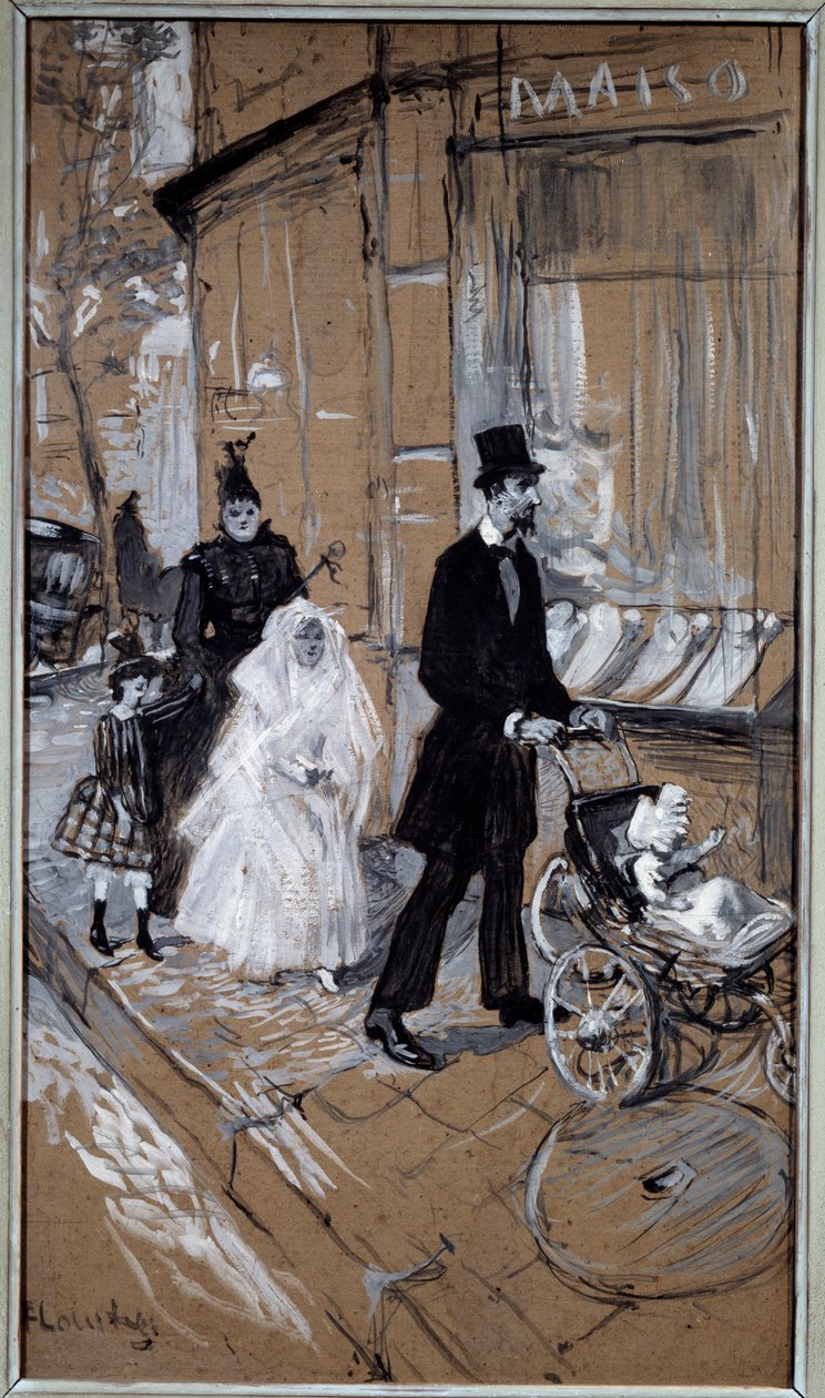 Dagen for første nadver Maleri på pap af Henri de Toulouse Lautrec (1864-1901) 1888 Søn. 0,37x0,65 m Toulouse, Musee des Beaux Arts af Henri de Toulouse Lautrec
