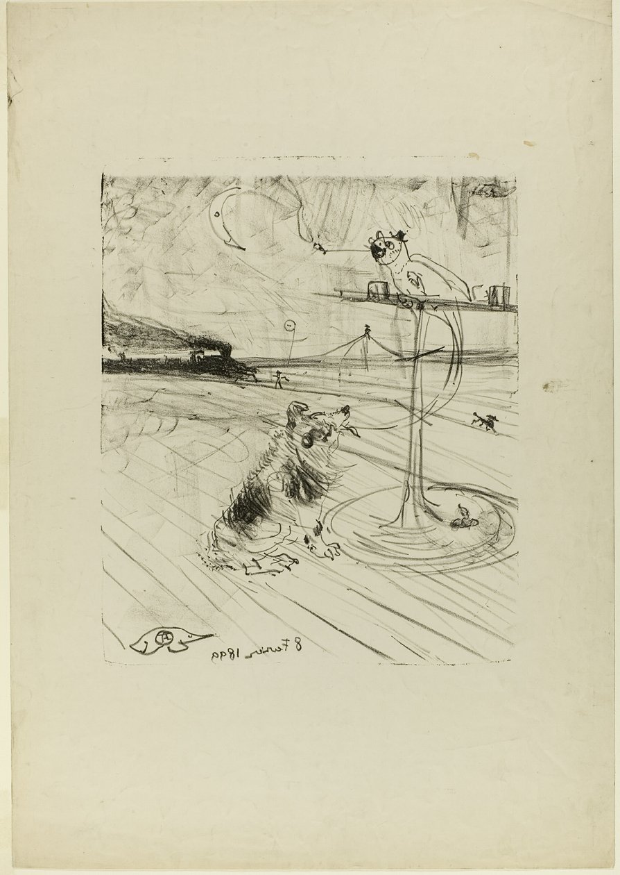 Hunden og papegøjen af Henri de Toulouse Lautrec