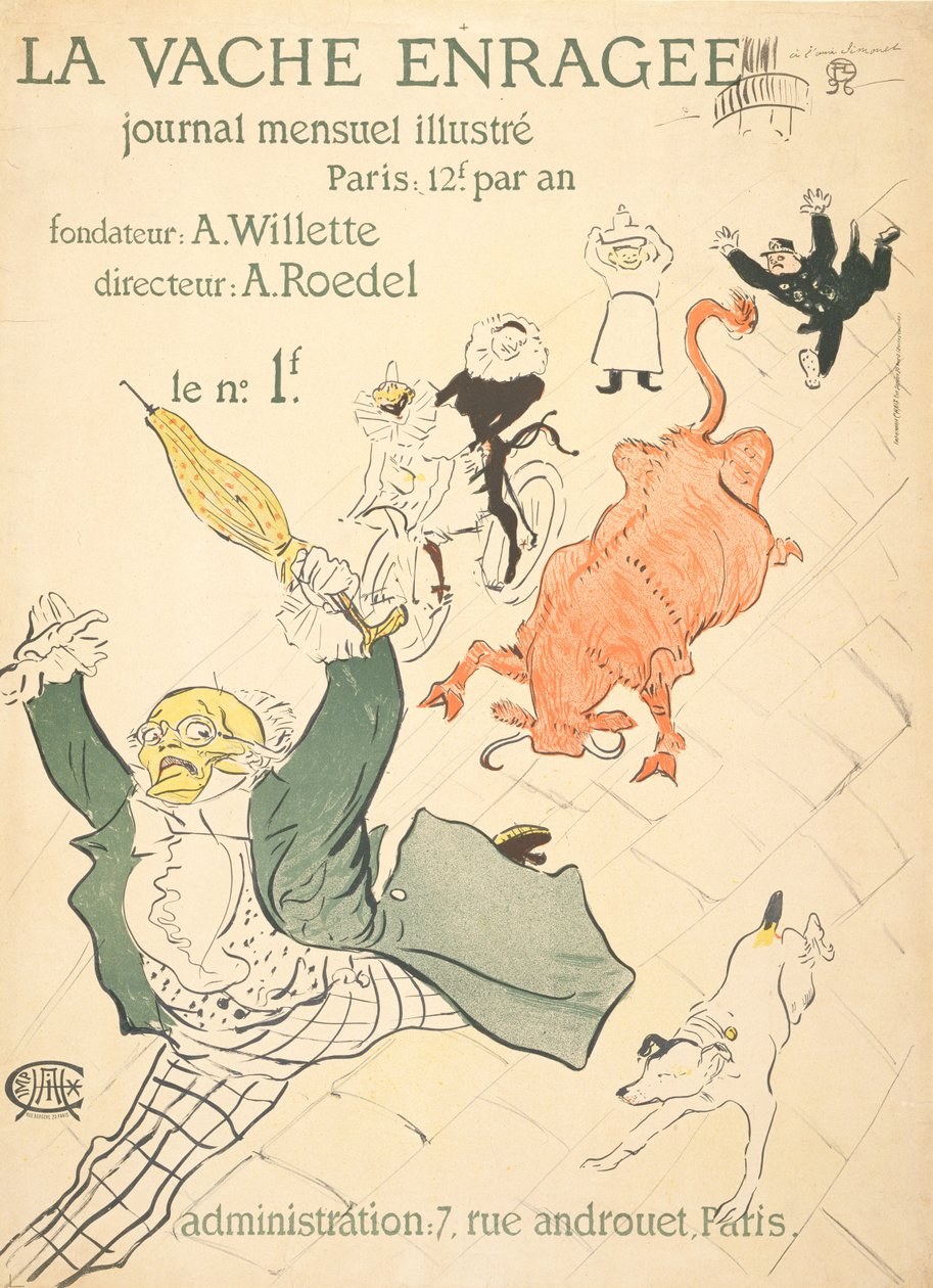 Den rasende ko, 1896 af Henri de Toulouse Lautrec