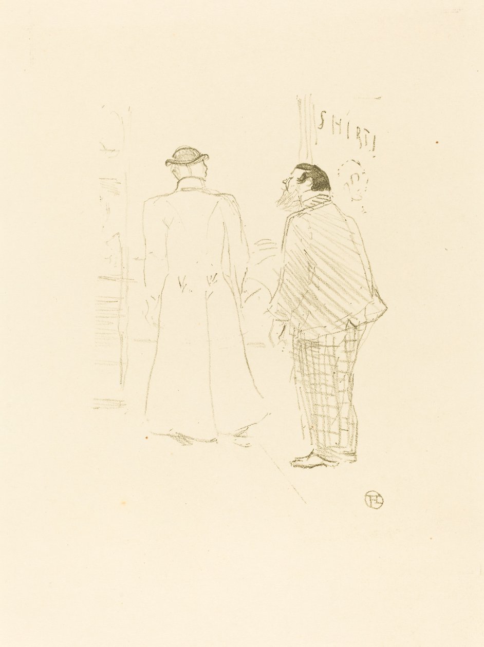 Den første sælger af Jourdan og Brown Den første sælger af Jourdan og Brown, 1897. af Henri de Toulouse Lautrec