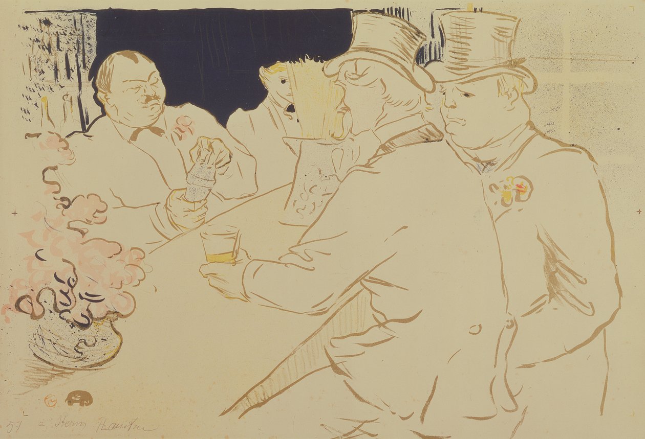 The Irish and American Bar, rue Royale, for The Chap Book, 1895 af Henri de Toulouse Lautrec