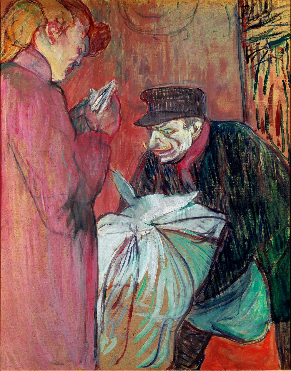 Husets vaskeri. Maleri af Henri de Toulouse-Lautrec (Toulouse Lautrec af Henri de Toulouse Lautrec